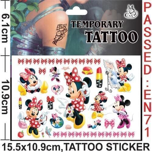 Mickey Mouse Tattoo Sticker Mickey Minnie Childrens Cartoon Waterproof Tattoo Sticker Party Decoration Supplies Small Gifts