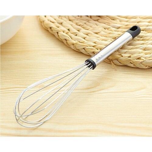 Stainless Steel Handle Whisk Egg Beater Drink Whisk Mixer Foamer Kitchen Egg Beater Mini Handle Mixer Stirrer Wire Beater Tool