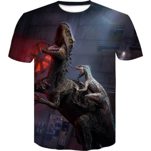 New Jurassic Park T Shirt Casual Funny Tops Jurassic World 3D Printed t shirt harajuku cool T-shirt Hipster Short sleeve s-6xl