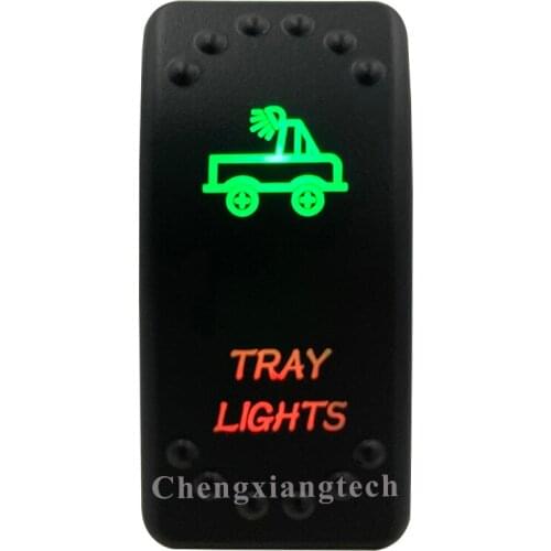 12v 24v, On Off, Up Green & Down Red Led Backlit - Tray Lights - Laser Rocker Switch for Car Boat Truck Bus Push Switch