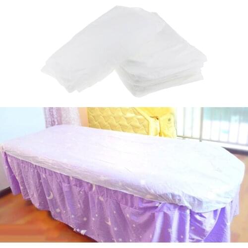 Perfk 10 Pack Non-woven Disposable Massage Table Bed Sheets Spa Bed Cover Beauty Salon Accessory Waterproof Bed Sheet - White