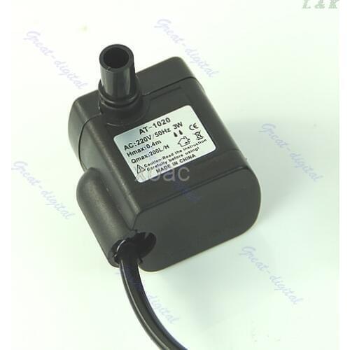 Water Submersible Pump Aquarium Fountain Air Fish Pond Tank EU Plug AC 220V 3W M07 dropship