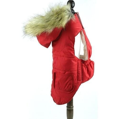 Winter Dog Clothes Luxury Faux Fur Collar Dog Coat for Small Dog Warm Windproof Puppy Pet Jacket French Bulldog Abrigo Perro