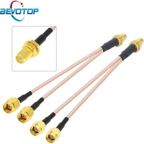 RP-SMA Female to Dual RP-SMA / SMA Male Y Type Splitter Combiner WIFI Antenna Extension Cable RG316 RF Coax Pigtail Jumper