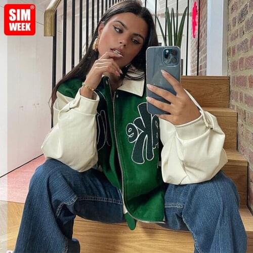 SIMWEEK Women's Leather Bomber Jackets