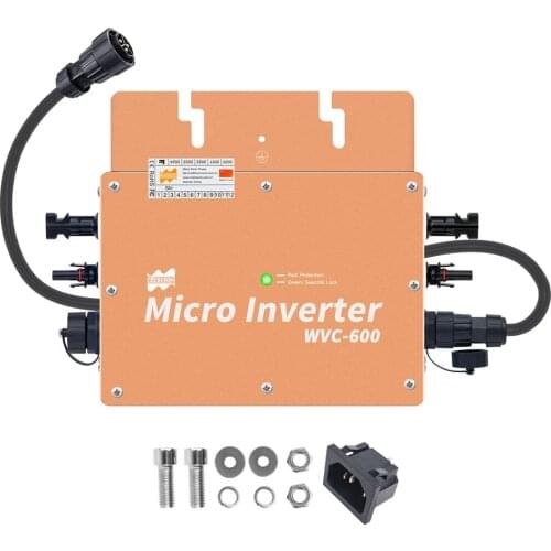 Mars Rock 600W Solar Inverter Solar Grid Tie MPPT Microinverter 22-50V DC to AC 120V 230V Max 2 PCS 330W Solar Panel IP65
