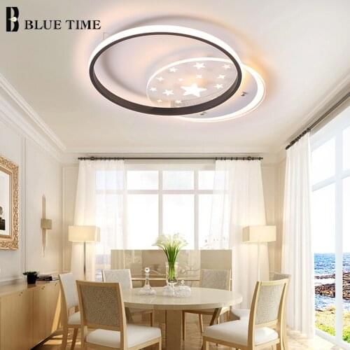 Home Modern Ceiling Light Indoor 110v 220v Led Ceiling Lamp For Living Room Bedroom Dining Room Simplicty Luminaires Black&White