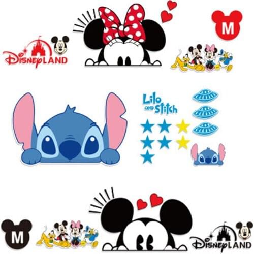 Big Size Cartoon Mickey Mouse Minnie Mouse Lilo Stitch Car Sticker Mickey Minni Stickers Car Cute Disney Stickers Toys for Kids