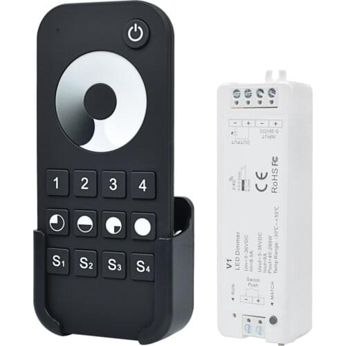 LED Dimmer 8A PWM Wireless RF Switch with 2.4G brightness adjustment touch Remote for Led Single Color strip