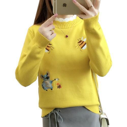 Knitted Turtleneck Women Autumn Winter 2020 New Korean Sweater Female Long Sleeve Jumper Yellow pink Pullover Sweaters Tops