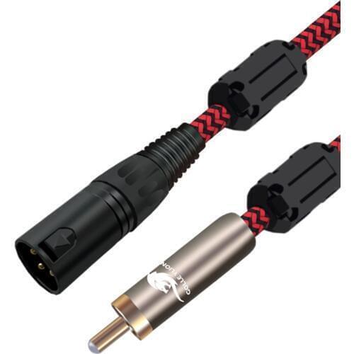 High Quality 3 Pin Male XLR To RCA Male Shielded Audio Cable for Mixing Console Microphone Mixer Amplifier Speaker Cable 1M 2M