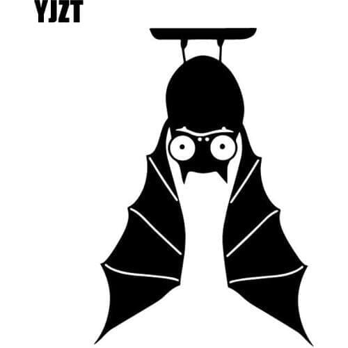 YJZT 10.9CM*15.9CM Bats Hanging Upside Down Pattern Decor Car Trunk Car Sticker Vinyl Decal Black/Silver C4-2736
