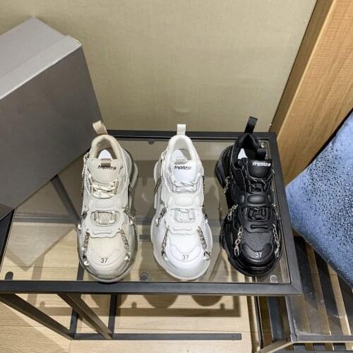 Paris 2021 spring and summer new chain increased thick bottom casual single women shoes fashion net red star same