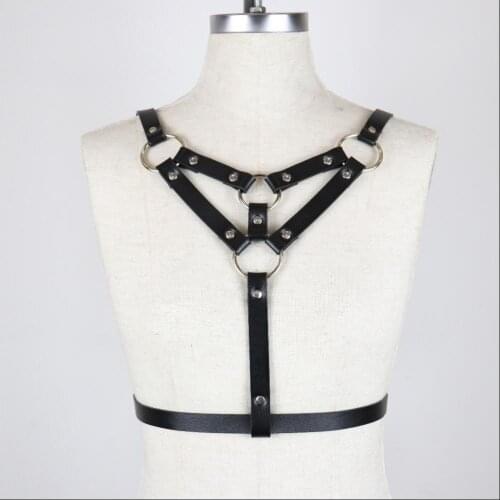 Women Punk Pastel Gothic Belt Sexy Harness Body Bondage Sex Lingerie Waist Belt Leather Straps Suspenders Garter Chest