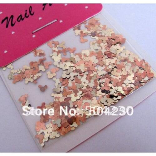 Golden Cartoon Mouse Metal Sticker Tips Decoration For Acrylic Nail Art Beauty Tool Drop shipping