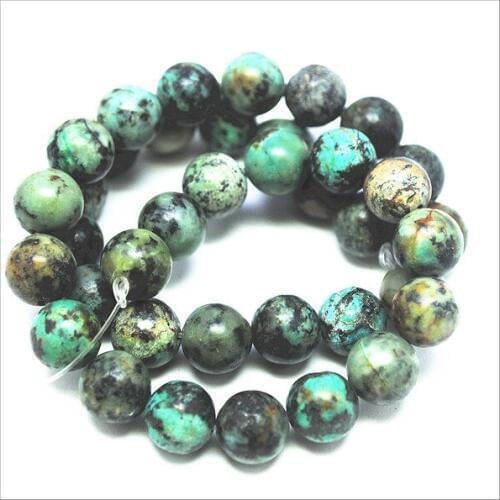 38pcs nature african turquoisee stone round ball natural semi precious stone strings size 10mm top selling beads for bracelets