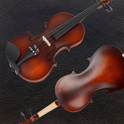 4/4 Full Size Vintage Acoustic Violin Practice Fiddle with Case Bow for Beginner