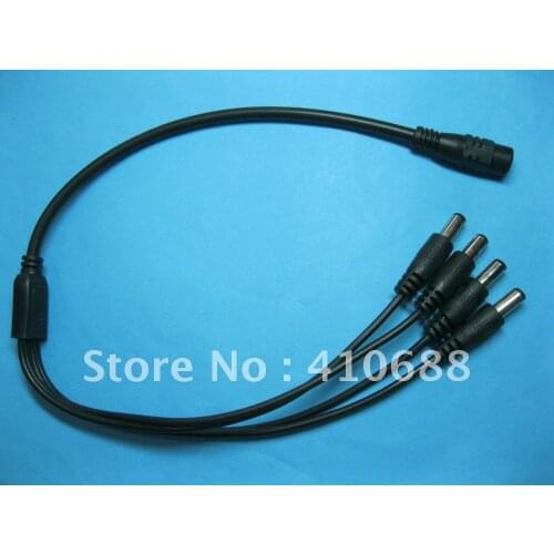5 Pcs 4 Channel DC Power 5.5x2.1mm Spliter 1 Female to 4 Male for CCTV Camera 400mm 17inch