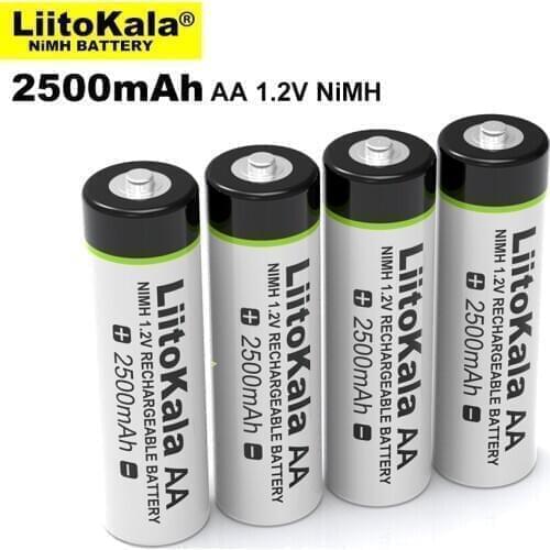 12PCS Liitokala 1.2V AA 2500mAh Ni-MH Rechargeable Battery for Temperature gun remote control mouse toy Electric fan batteries