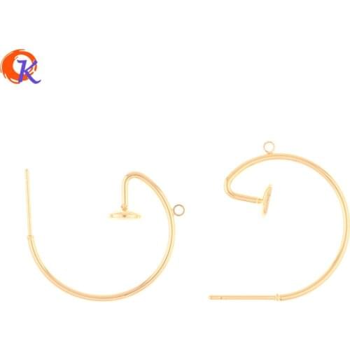 Cordial Design 40Pcs 22*26MM Jewelry Accessories/Hand Made/Genuine Gold Plating/Hooks Shape/Earrings Stud/DIY Jewelry Making