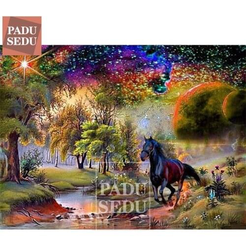 5D DIY Diamond Painting Horses Black Full Square Cross Stitch Diamond Embroidery Horse Crystal Sale Bead Picture Kits Handicraft