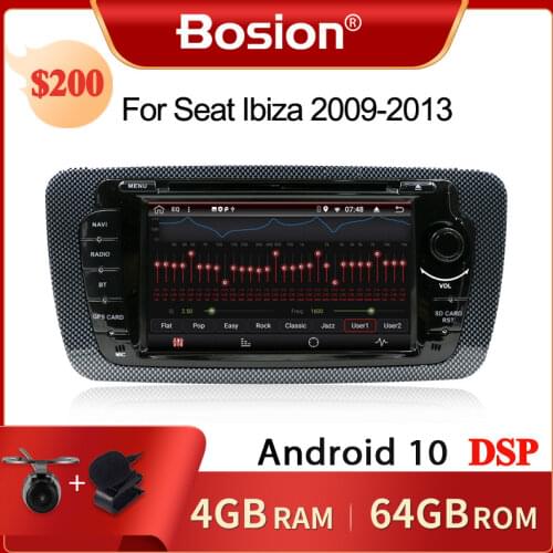 Bosion Android 10 Car DVD Radio For Seat Ibiza 6j 2009 2010 2012 2013 GPS Navigation 2 Din Screen radio Multimedia Player DSP