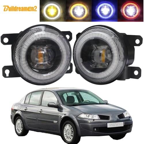 Car Right + Left Fog Light Assembly LED Lens Angel Eye Daytime Running Lamp DRL 30W H11 12V For Renault Megane II III 2002-2015