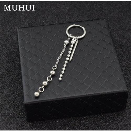 Free Shipping 1pc Kpop Star JIMIN Same Style Earring Stainless Steel Cylinder Tassel Earrings Men Jewelry Never Fade EH-588