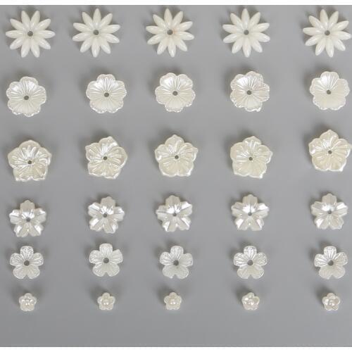 New Design 50-100PCS Imitation Plastic ABS Pearl Beads Ivory Flower Beads for Scrapbook DIY Jewelry Handmade Craft Making