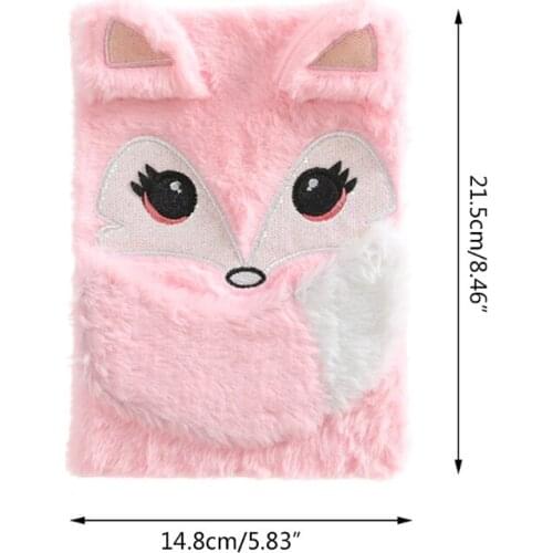 1 Pcs Colorful Animal Plush Notebooks Portable Travel Diary Planner Stationery K92C