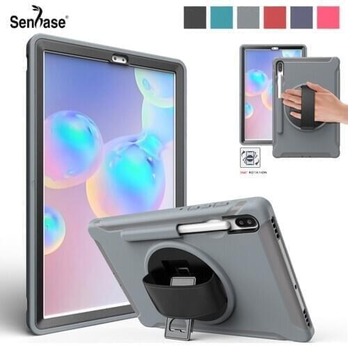 Kids Safe Shockproof PC + TPU Combo Hand Strap Stand Tablet Cover For Samsung Galaxy Tab S6 10.5 inch 2019 SM T860 T865 Case