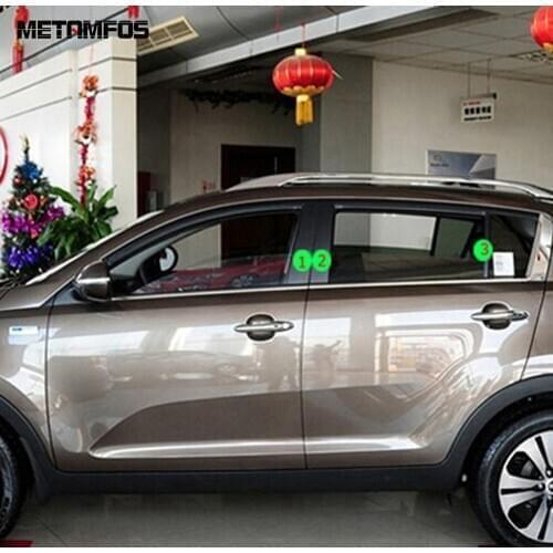For Kia Sportage R 2010-2013 2014 Window B C Pillar Molding Trim Decoration Strip Stainless Steel Exterior Car Accessories