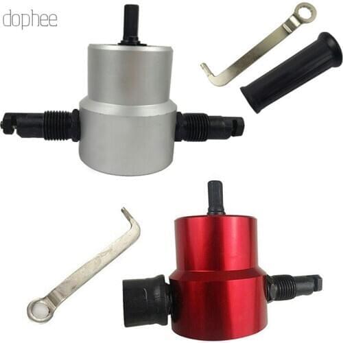 Dophee Adeeing Double Head Sheet Metal Nibbler Saw Cutter Cutting Tool Power Drill Attachment Nibbler Cutter with Handle