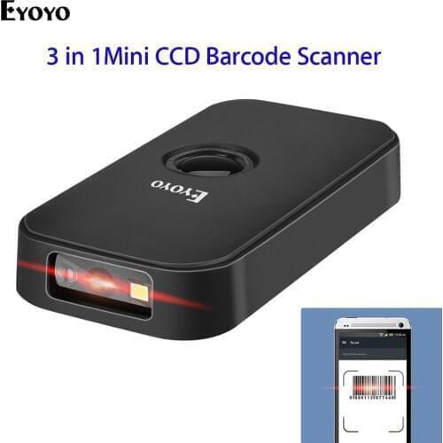 Eyoyo 2.4G CCD Wireless Scanner BT Mode Wired 3-in-1 Connection portable barcode scanner for Android IOS
