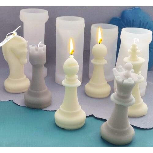 Chess Candle Silicone Mold Handmade Aromatherapy Candle Wax Molds Creative Ornament UV Resin Mould DIY Craft Making Home Decor