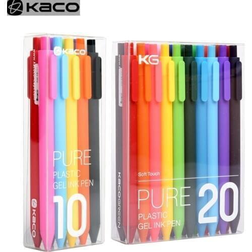 Kaco Gel Pen 0.5mm Colorful Sign Pens with Colorful Refill Smooth ABS Pens for Student Office Drawing Writi