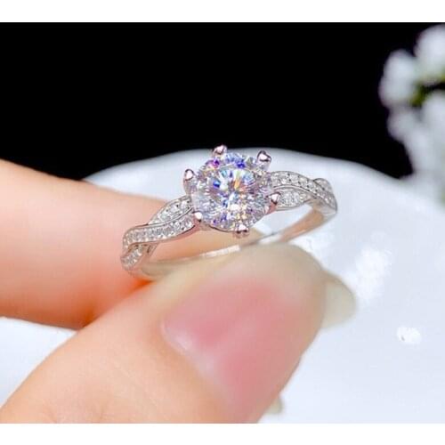 Classic Silver 925 Ring Luxury Round Lab Diamond Engagement Rings For Women Wedding Band Silver 925 Jewelry Gift For Girl Hot