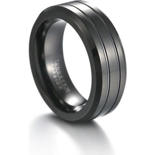 8mm Wide Simple Tungsten Steel Ring Mens Ring Inoxydable Jewelry Gift