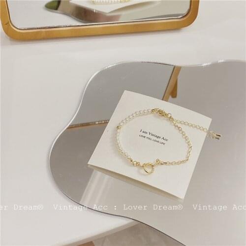 Korean Retro Geometric Bracelet Korean Version INS Cross Chain Bracelet Girl CHIC Hong Kong Style Fashion Classic Bracelet