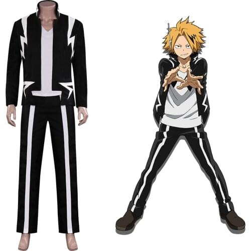 My Hero Academia Kaminari Denki Cosplay Costume Outfit Uniform Halloween Carnival Suit