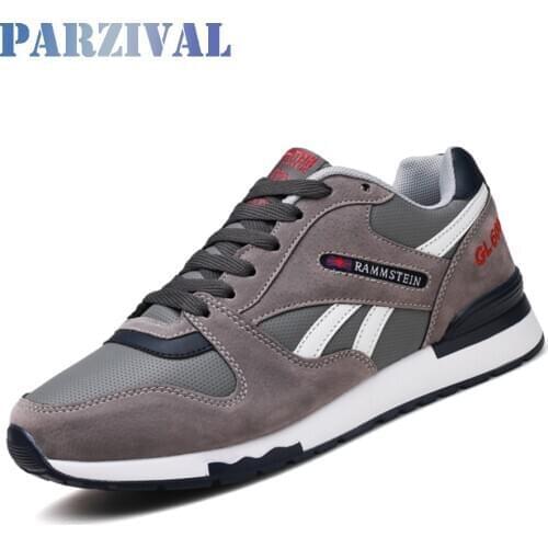 PARZIVAL Men Breathable Sports Shoes Male Vulcanize Slip- Flat-Soled Walking Running Sneakers Casual Lace-up Shoes Unisex 36-44