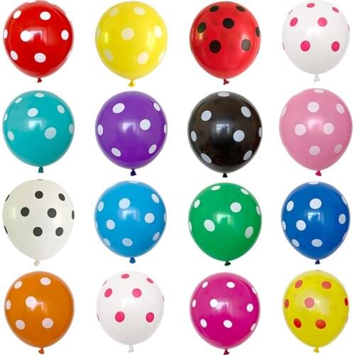 KUKUZHU 12pc Ladybug Black Red Spot Polka dot latex balloons globos party Birthday presents balloons wedding DecoratiParty Decor