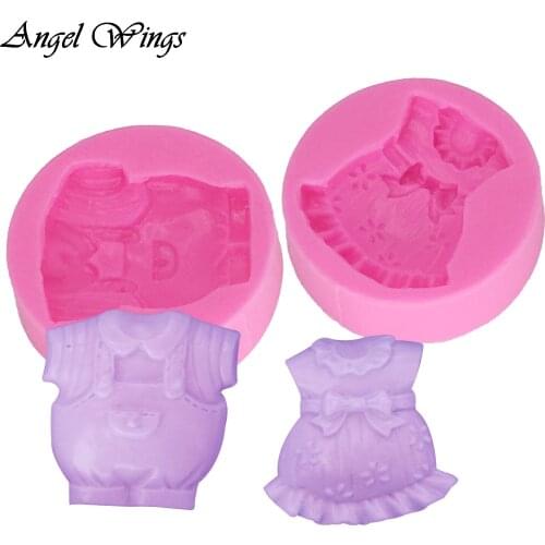 Boy, girl, baby clothes cake mould Silicone Mold DIY Sugarcraft dessert Candy Chocolate Fondant Cake Decorating Tools F1369