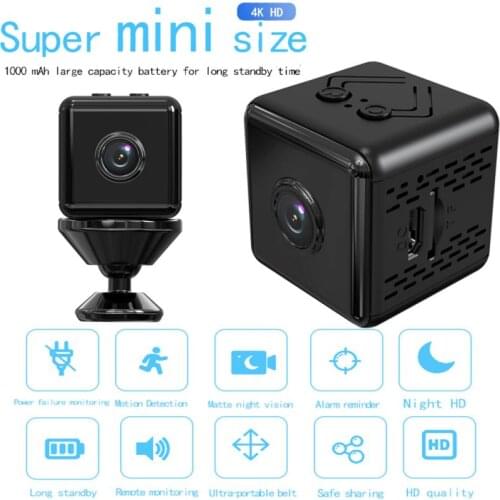 Mini Wifi IP Camera HD 1080P/4K Wireless Indoor Camera Nightvision DVR Night Audio Motion Detection Baby Monitor Support 128G