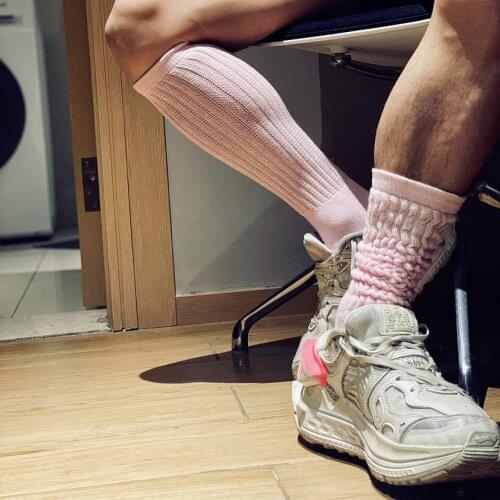 Fashion Pink Black White Unique Design Solid Sock Sexy Gay Top Vers Bottom Men Nylon Sports Long Tube Football Socks Comfortable