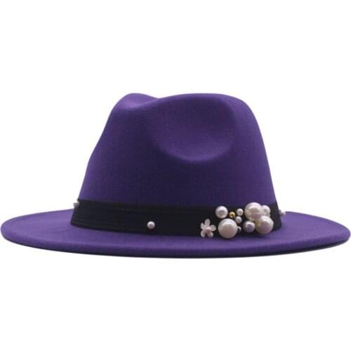 British Style Men Wool Jazz Hat Unisex Big Brim Hat Fashion Cap Size Adjustable Wool Felt Hats Headpieces