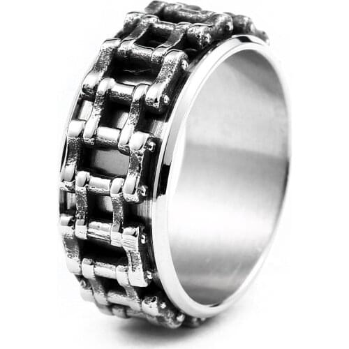 Men Stainless Steel Biker Bicycle Chain New Designed Mans Motorcycle Ring For Man trendy