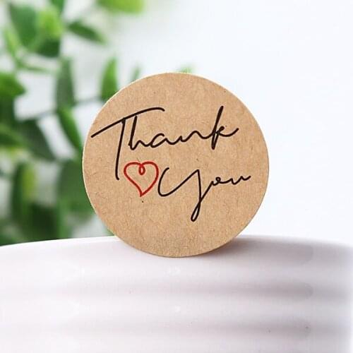 108pcs/lot Dia 3.5cm Thank You Kraft Paper Stickers Gift Sealing Stickers Bakery Supplies Packing Label (ss-1791)