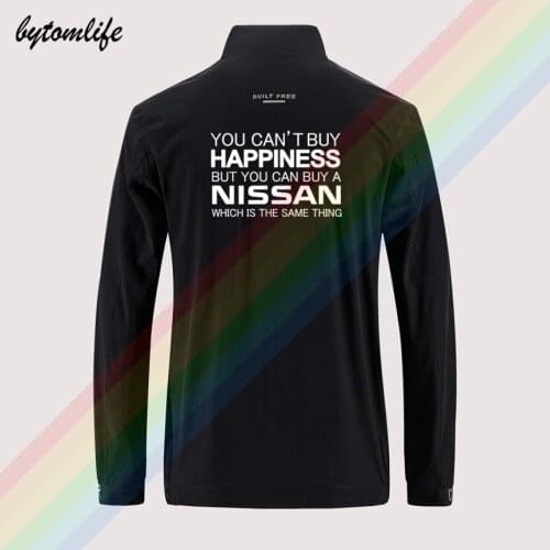 New Nissan Funny Happiness Slim sport jacket mens street windbreaker zipper thin jacket casual Back printing jacket Asian size