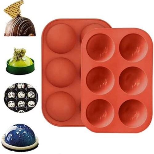 2020 New Round Shape Cake Mold Brown Half Ball Sphere Silicone Mold for Chocolate Dessert Mould DIY Decorating Cake Molds